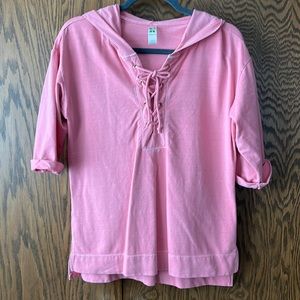 Hooded 3/4 sleeve top